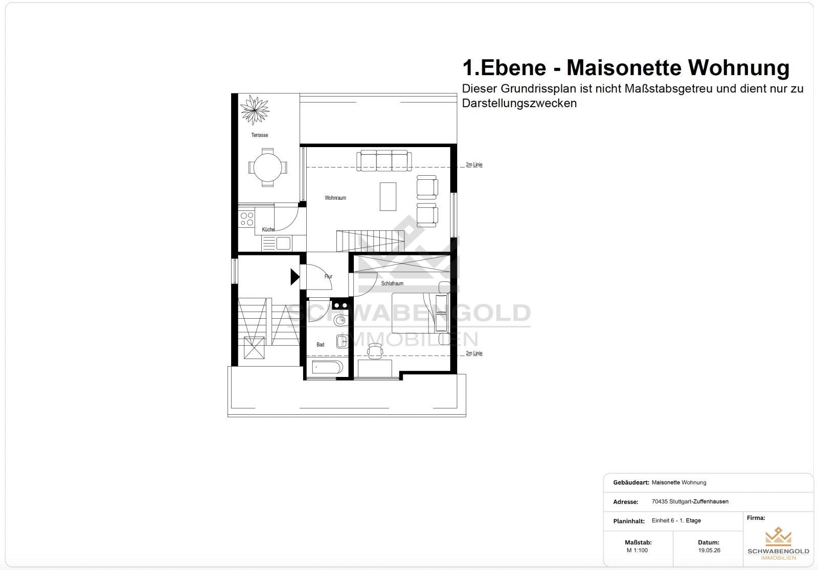 * Über den Dächern von Stuttgart-Zuffenhausen: Maisonette-Wohnung mit Terrasse, Grünblick & TG *